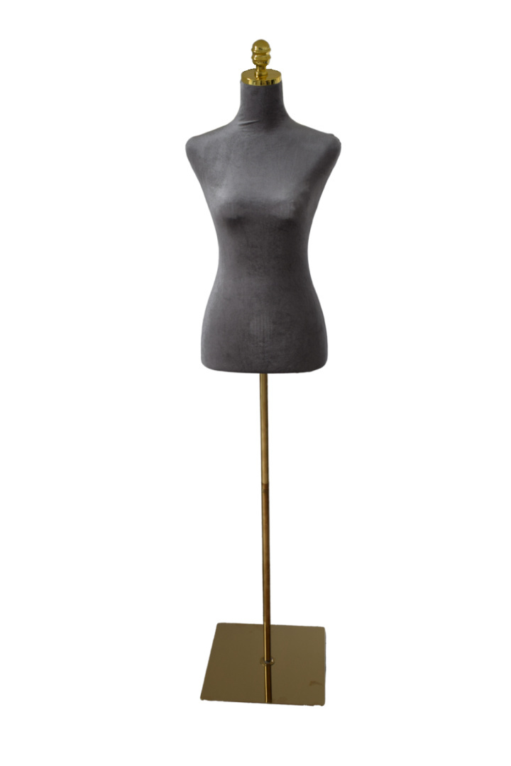 Krejčovská figurína Šedý velur do obchodu výloh Nastavení výšky TORS Bituxx MS19513